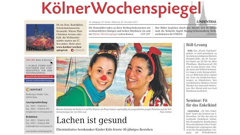 Kölner Klinik-Clowns e.V. im Kölner Wochenspiegel | KKC News